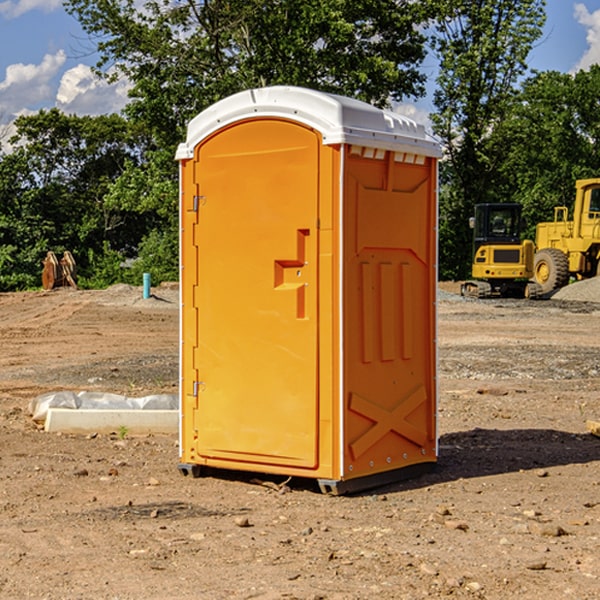 how often are the portable restrooms cleaned and serviced during a rental period in Sunrise Lake